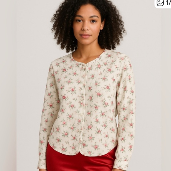 Victoria's Secret Rose Floral Print vintage Cotton Cottage core Nightshirt - Picture 6 of 6